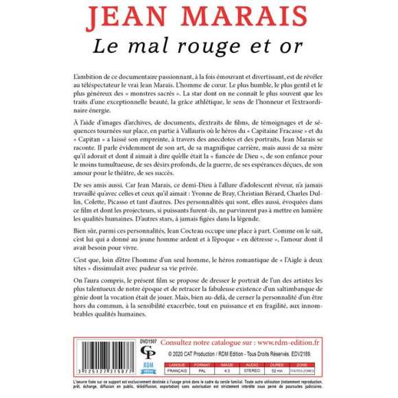 DVD - Film de Armand Isnard en DVD Jean Marais - Le mal rouge et or