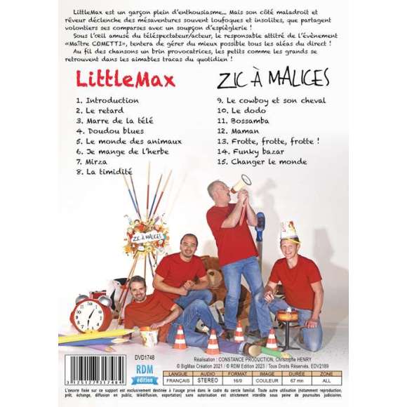DVD - Film de Christophe Henry en DVD Little Max : Zic à malices - Spectacle de concert de musique pour les enfants !