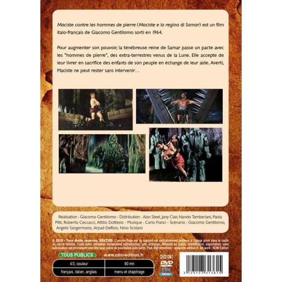 DVD - Film de Giacomo Gentilomo en DVD Maciste contre les hommes de pierre - Les Classiques du Péplum