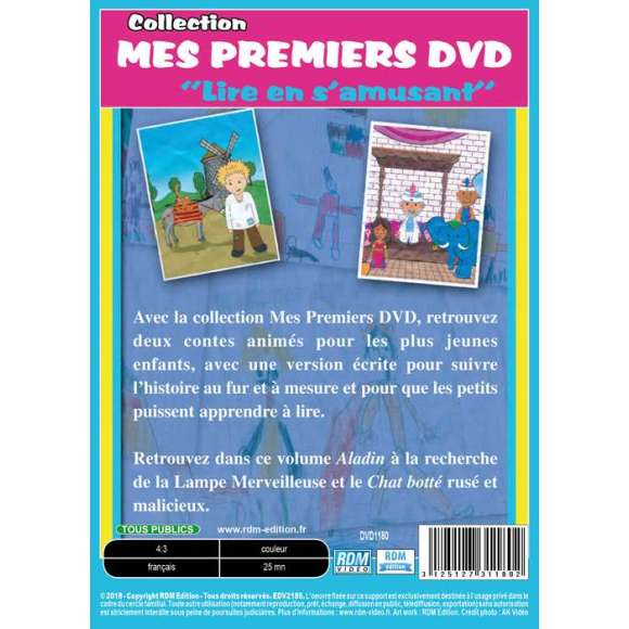 DVD - Film de  en DVD Mes premiers DVD - Raconté par Chantal Goya - Aladin et la lampe merveilleuse - Le chat botté