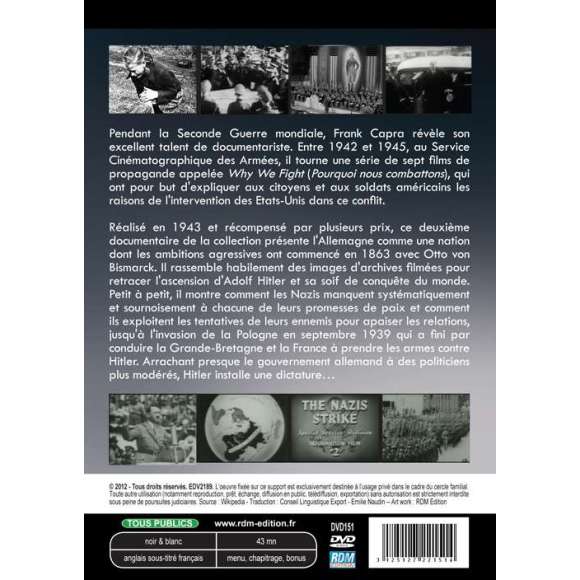 DVD - Film de Frank Capra en DVD Nazi strike - La frappe nazie