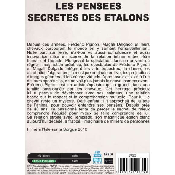 DVD - Film de Patrick Savey en DVD Pensées secrètes des étalons (Les)