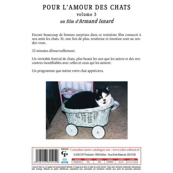 DVD - Film de Armand Isnard en DVD Pour l'amour des chats - Volume 3