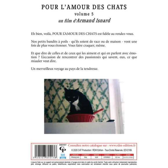 DVD - Film de Armand Isnard en DVD Pour l'amour des chats - Volume 5