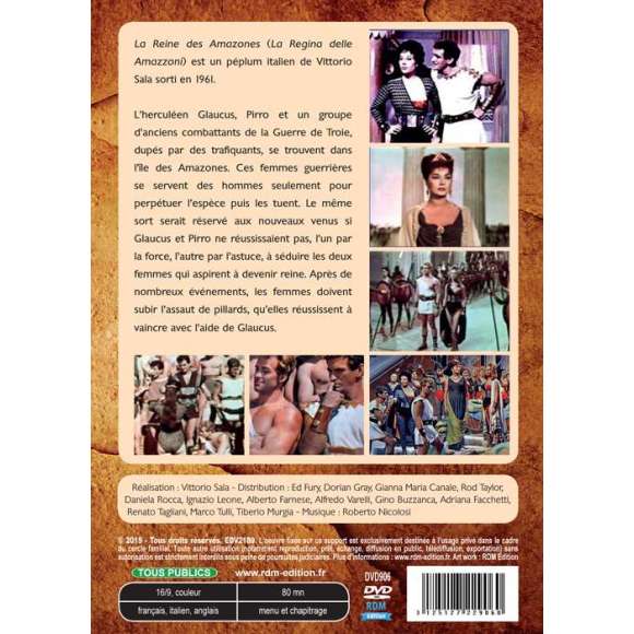 DVD - Film de Vittorio Sala en DVD Reine des Amazones (La) - Les Classiques du Péplum