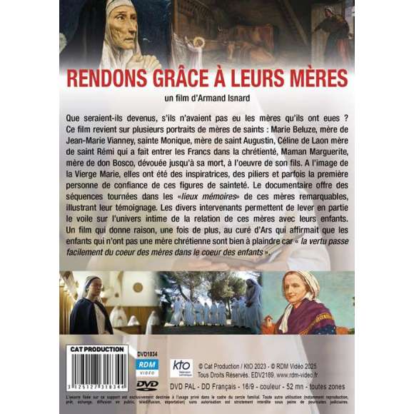 DVD - Film de Armand Isnard en DVD Rendons grâce à leurs mères