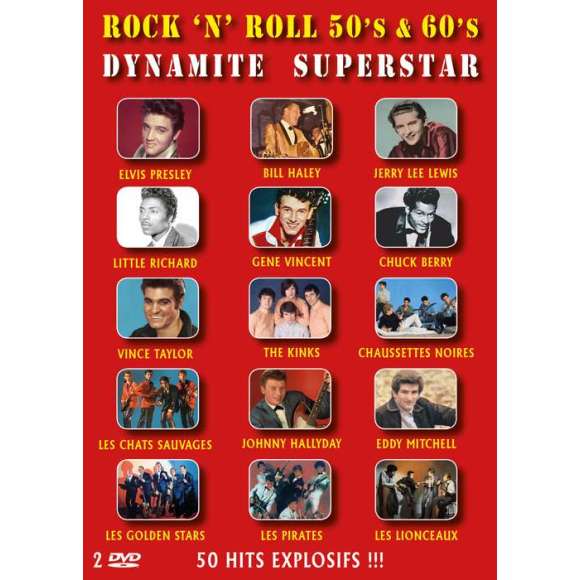 DVD - Film de  en DVD Rock 'N' Roll 50's & 60's Dynamite Superstar - 50 Hits Explosifs !!!