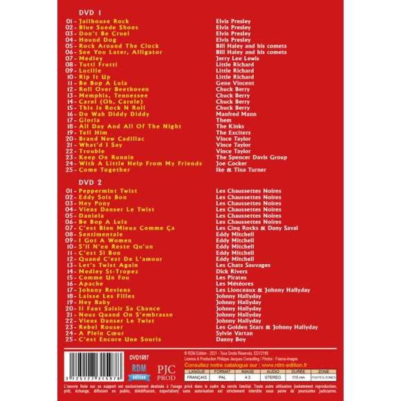 DVD - Film de  en DVD Rock 'N' Roll 50's & 60's Dynamite Superstar - 50 Hits Explosifs !!!