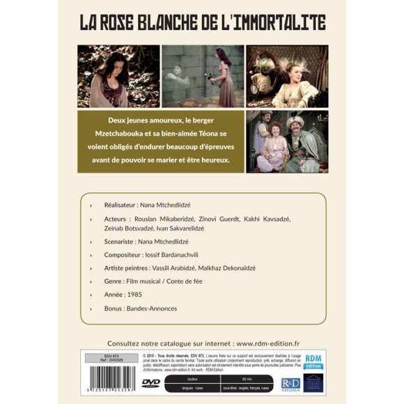 DVD - Film de Nana Mtchedlidzé en DVD Rose blanche de l'immortalité (La)
