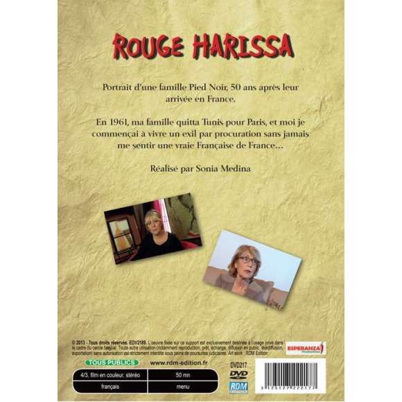 DVD - Film de Sonia Medina en DVD Rouge Harissa