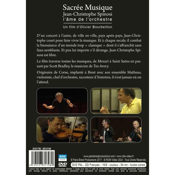 DVD - Film de Olivier Bourbeillon en DVD Sacrée musique - Jean-Christophe Spinosi, l'âme de l'orchestre