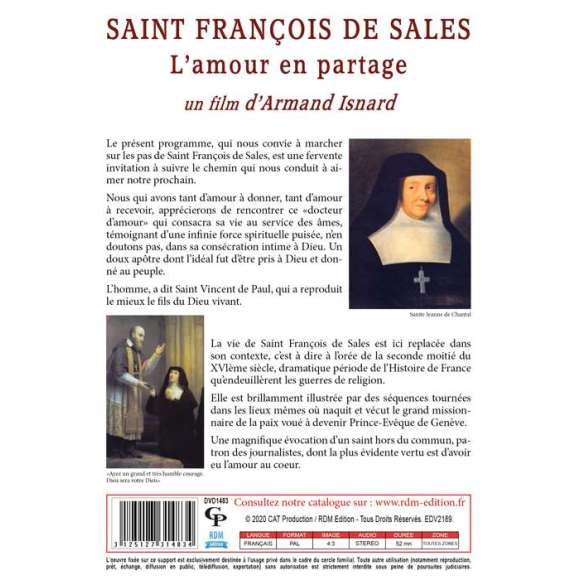 DVD - Film de Armand Isnard en DVD Saint François de Sales : L'amour en partage - Collection "La vie des Saints"