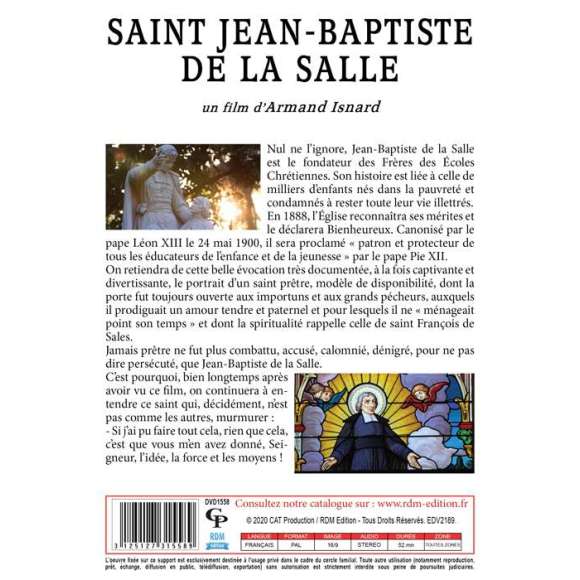 DVD - Film de Armand Isnard en DVD Saint Jean-Baptiste de La Salle : Fondateur des Frères des Écoles Chrétiennes -...