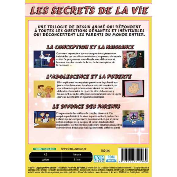DVD - Film de  en DVD Secrets de la vie Vol 1, 2 & 3 (Les) - La conception et la naissance - L'adolescence et la puberté...