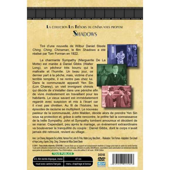 DVD - Film de Tom Forman en DVD Shadows