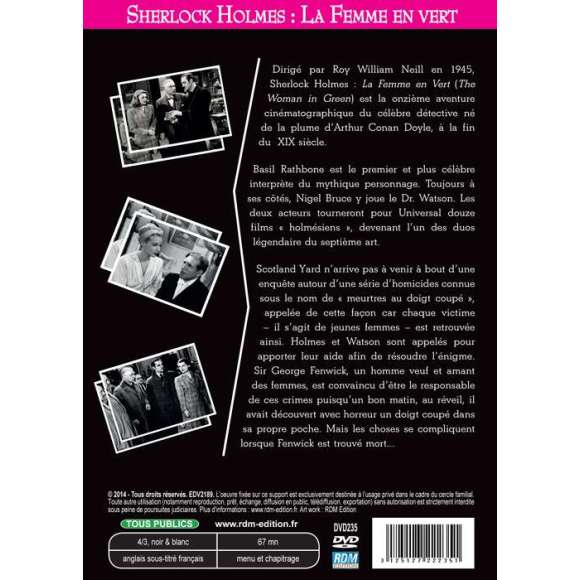 DVD - Film de Roy William Neill en DVD Sherlock Holmes : la femme en vert