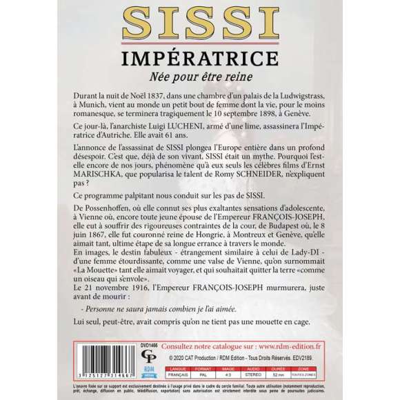 DVD - Film de Armand Isnard en DVD Sissi impératrice, née pour être reine