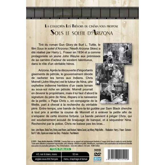 DVD - Film de Harry L. Fraser en DVD Sous le soleil d'Arizona