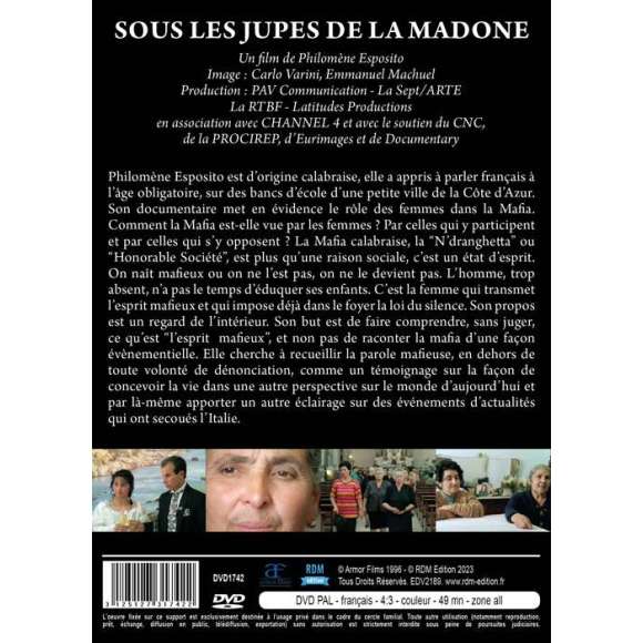 DVD - Film de Philomène Esposito en DVD Sous les jupes de la Madone - Le rôle des femmes dans la Mafia