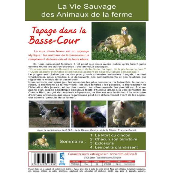 DVD - Film de Laurent Charbonnier en DVD Tapage dans la basse-cour - La vie sauvage des animaux de la ferme
