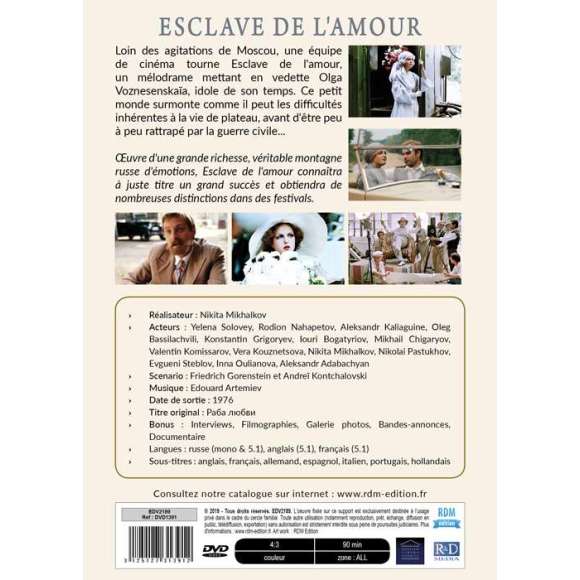 DVD - Film de Nikita Mikhalkov en DVD Trésors du cinéma russe (Les) - Esclave de l'amour