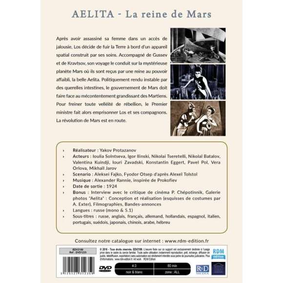 DVD - Film de Yakov Protazanov en DVD Trésors du cinéma russe (Les) - Aelita - La Reine de Mars
