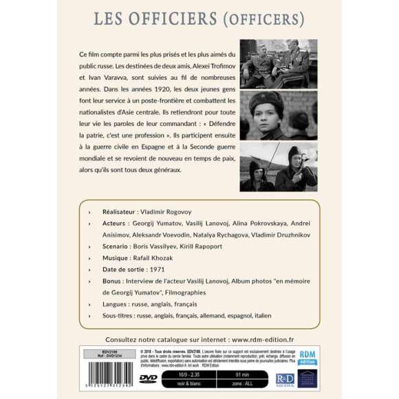 DVD - Film de Vladimir Rogovoy en DVD Trésors du cinéma russe (Les) - Les Officiers