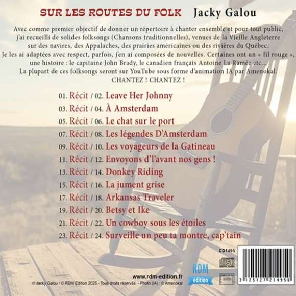 Galou, Jacky, Sur les routes du folk, Variétés françaises, Folk, RDM-Edition, Musique