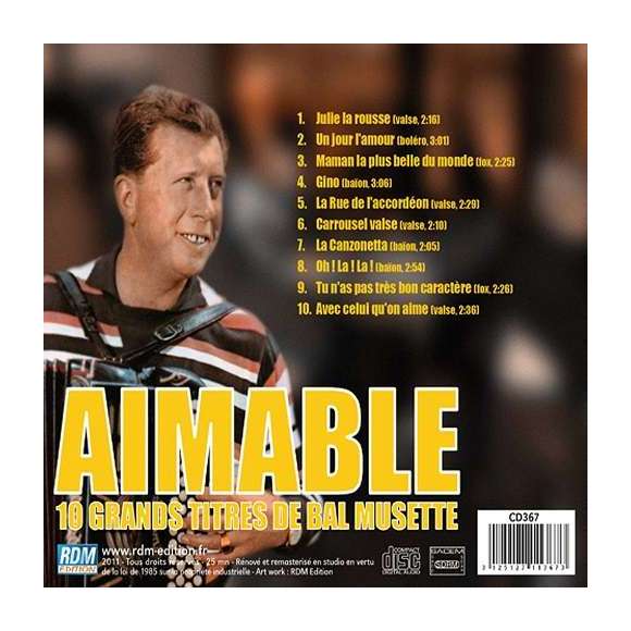 Aimable, 10 grands titres de bal musette, Musette, Accordéon, RDM-Edition, Musique