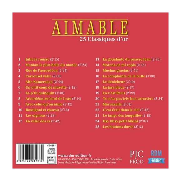 Aimable, 25 Classiques d'or, Musette, Accordéon, RDM-Edition, Musique