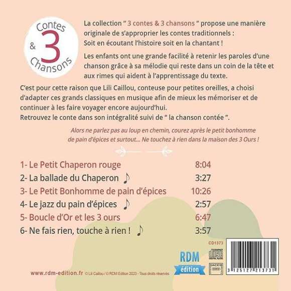 Caillou, Lili, 3 contes & 3 chansons : Le petit chaperon rouge, Le petit bonhomme de pain d'épices, Boucle d'or et les 3...