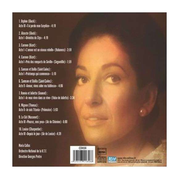 Callas, Maria, À Paris : airs d'opéras français, Classique, Opéras & oeuvres lyriques, Récital lyrique, RDM-Edition,...