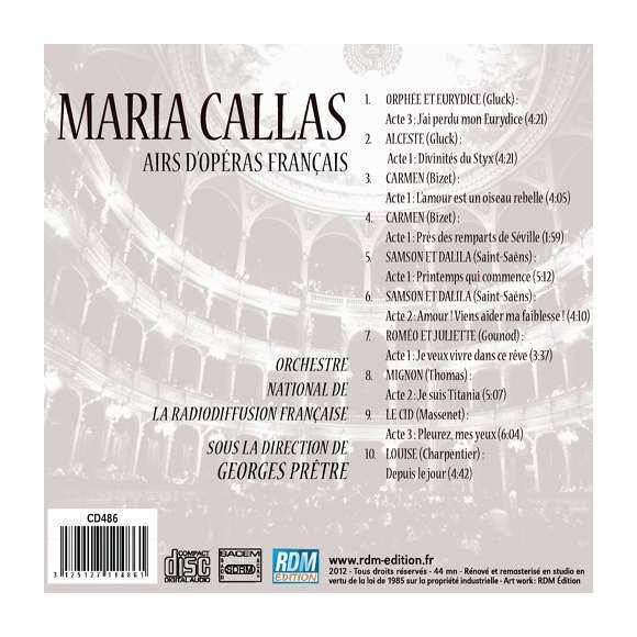 Callas, Maria, Airs d'opéra français, Classique, Récital lyrique, RDM-Edition, Musique