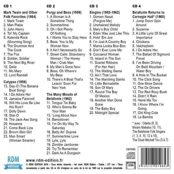 Belafonte, Harry, Odetta, Makeba, Miriam, Anthologie 1953-1962, Variétés internationales, RDM-Edition, Musique