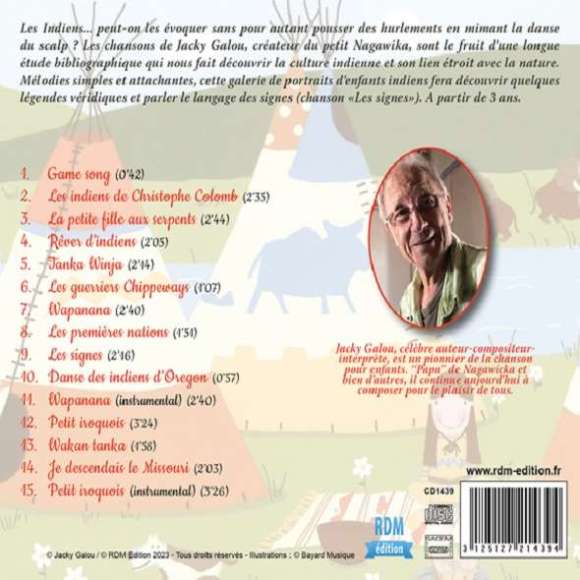 Galou, Jacky, Au pays des indiens, Chansons & comptines, Enfance, RDM-Edition, Musique