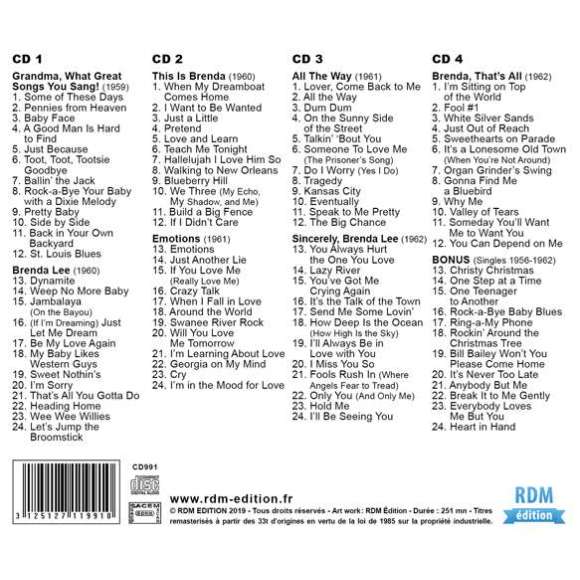 Lee, Brenda, Brenda Lee : Anthologie 1956-1962, Variétés internationales, RDM-Edition, Musique