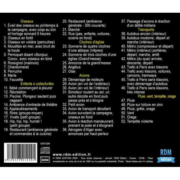 , Bruitage Cinéma - Volume 2, Bruitages & sons de la nature, Ambiance, RDM-Edition, Musique