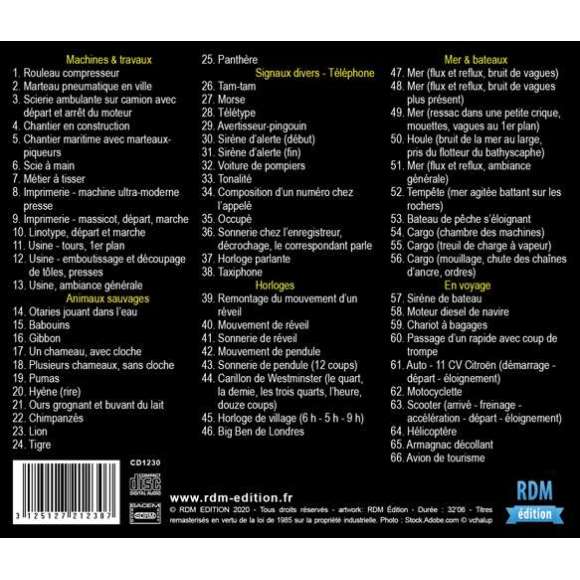 , Bruitage Cinéma - Volume 3, Bruitages & sons de la nature, Ambiance, RDM-Edition, Musique