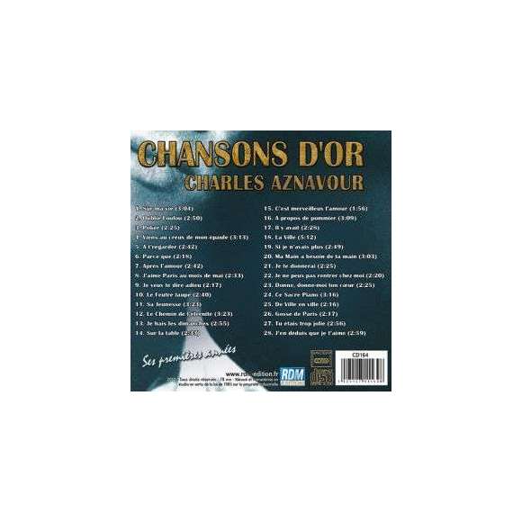 Aznavour, Charles, Chansons d'or : Charles Aznavour, ses premières années, Variétés françaises, RDM-Edition, Musique