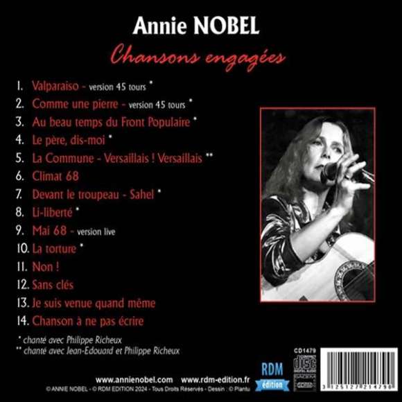 Nobel, Annie, Richeux, Philippe, Jean-Edouard, Chansons engagées, Variétés françaises, RDM-Edition, Musique