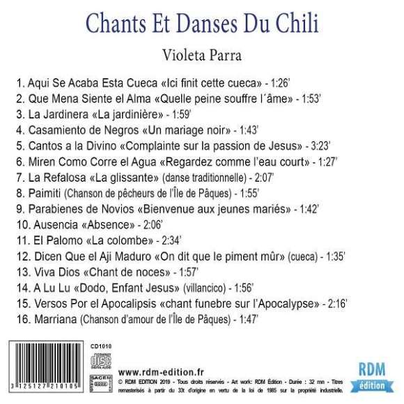 Parra, Violeta, Chants et danses du Chili : patrimoine de la musique traditionnelle du monde, Musiques du monde, Amérique...