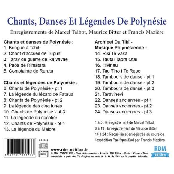, Chants, danses et légendes de Polynésie - Patrimoine de la musique traditionnelle du monde, Musiques du monde,...