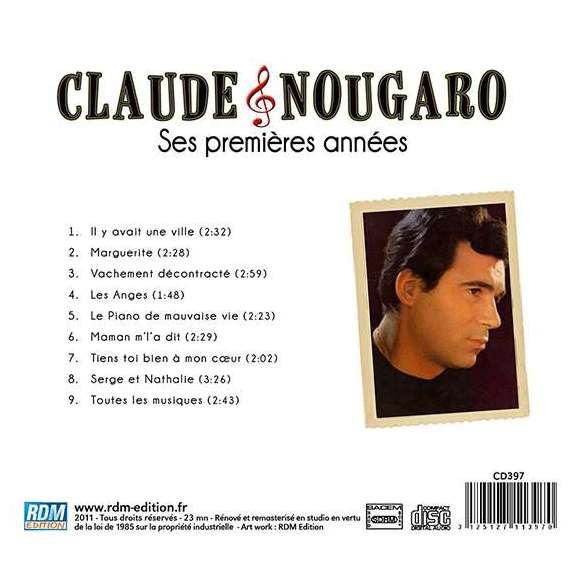 Nougaro, Claude, Claude Nougaro, ses premières années, Variétés françaises, RDM-Edition, Musique