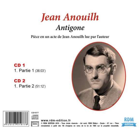Anouilh, Jean, Collection oeuvre lue - Jean Anouilh : Antigone, Littérature, RDM-Edition, Musique