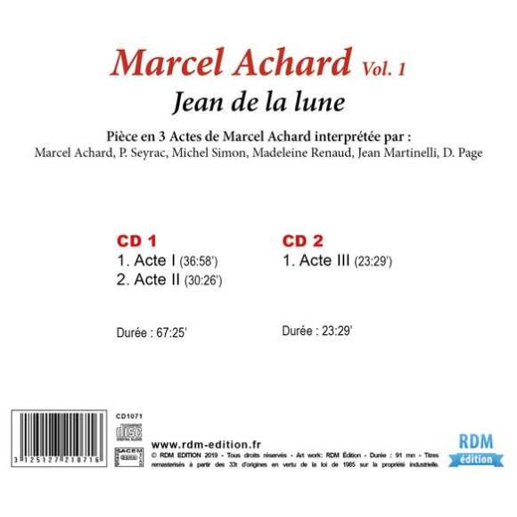 Achard, Marcel, Seyrac, P., Simon, Michel, Renaud, Madeleine, Martinelli, Jean, Page, D., Collection oeuvre lue - Marcel...
