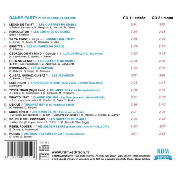 Hallyday, Johnny, Bolling, Claude, Badini, Gérard, Trumpet Boy, Defaye, Jean-Michel, Antonio "Senor Tango", Danse party...