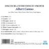 Camus, Albert, Casares, Maria, Cuny, Alain, Reggiani, Serge, Discours, entretiens et propos : Albert Camus, Littérature,...