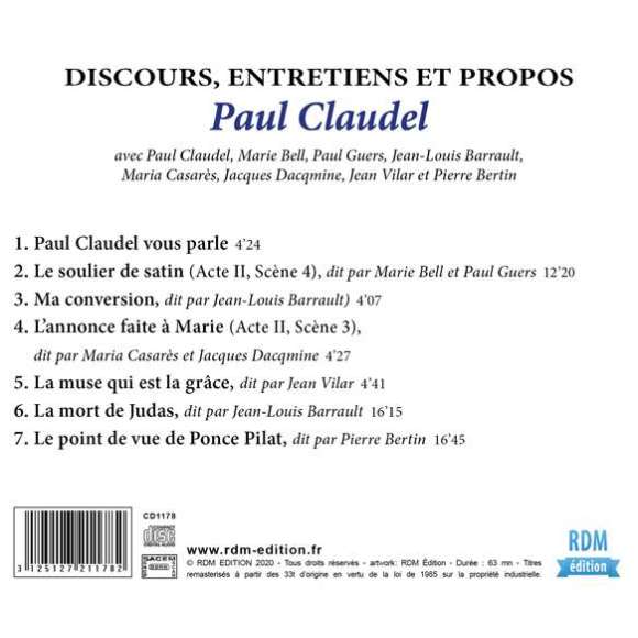 Claudel, Paul, Bell, Marie, Guers, Paul, Barrault, Jean-Louis, Casarès, Maria, Dacqmine, Jacques, Vilar, Jean, Bertin,...