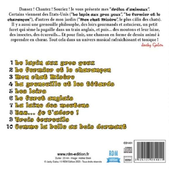 Galou, Jacky, Drôles d'animaux, Chansons & comptines, Enfance, RDM-Edition, Musique