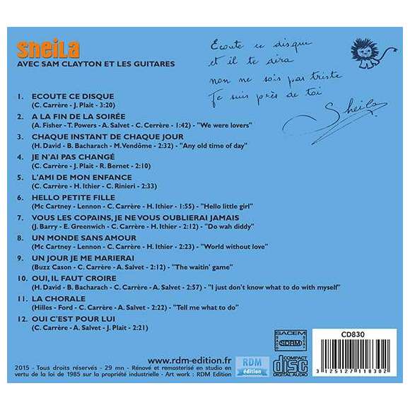 Sheila, Ecoute ce disque, Variétés françaises, RDM-Edition, Musique